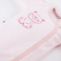 Body dziecięce rozpinane w paski Big Bear różowe 56-68