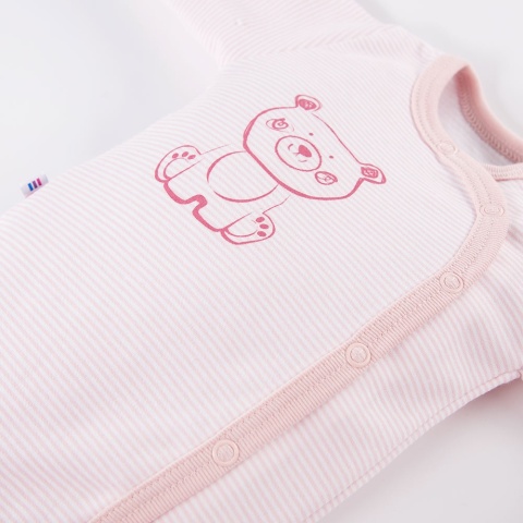 Body dziecięce rozpinane w paski Big Bear różowe 56-68