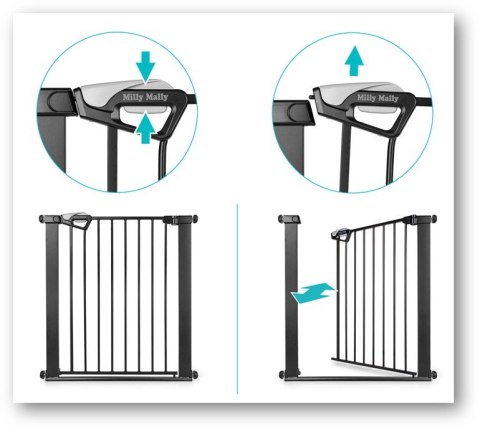 MILLY MALLY 6574 Bramka zabezpieczająca - barierka na schody Guardy 83 Black