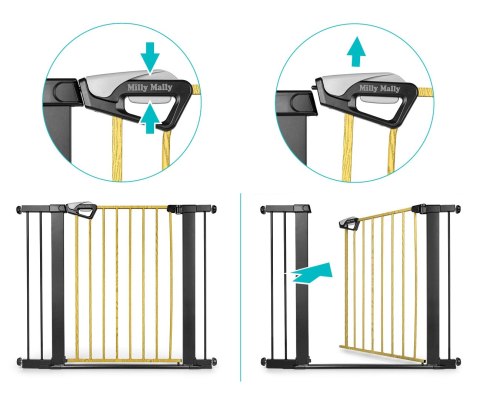MILLY MALLY 6575 Bramka zabezpieczająca - barierka na schody Guardy 83 Black Natural