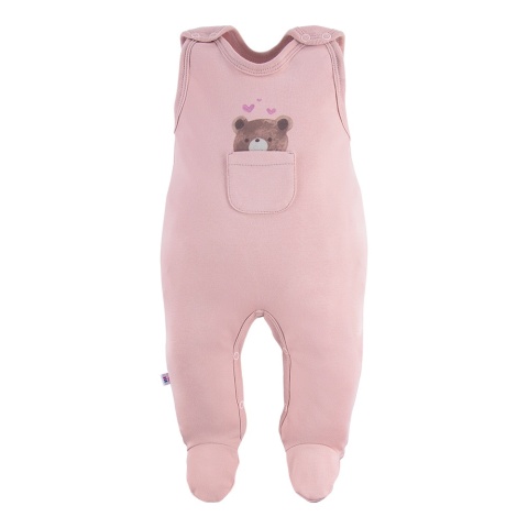 Śpioch niemowlęcy różowy z misiem 56-68