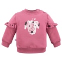 Bluza dziecięca dresowa z pieskiem jagodowa 62-104