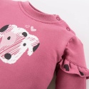Bluza dziecięca dresowa z pieskiem jagodowa 62-104