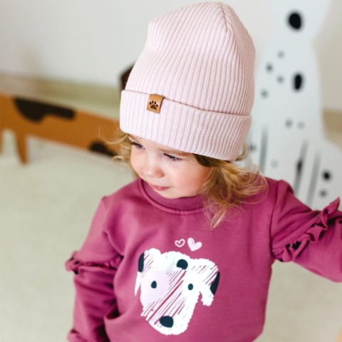 Bluza dziecięca dresowa z pieskiem jagodowa 62-104