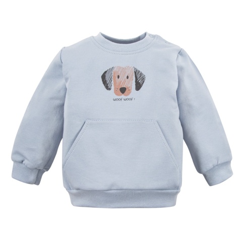 Bluza dziecięca dresowa z pieskiem niebieska 62-104