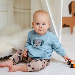 Bluza dziecięca dresowa z pieskiem niebieska 62-104