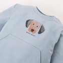 Bluza dziecięca dresowa z pieskiem niebieska 62-104