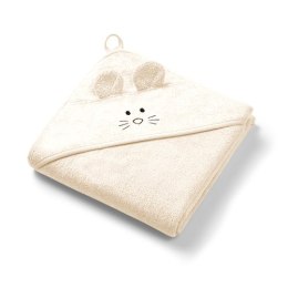 B.O.1553/07 Okrycie kąpielowe bambusowe z kapturkiem 100x100cm kremowe