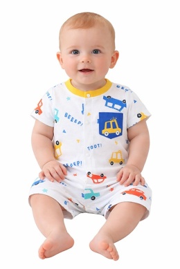 Rampers dla dziecka rozpinany Autka