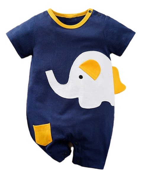Rampers dla niemowlaka granatowy Słonik