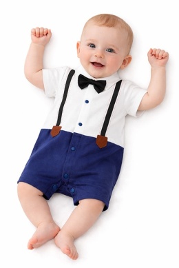 Rampers niemowlęcy na chrzest, roczek CELEBRATION granatowy