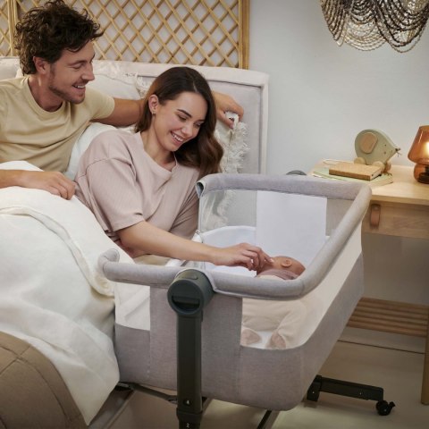KINDERKRAFT Łóżeczko dostawne Nestee Up light grey