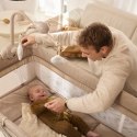 Łóżeczko turystyczne KINDERKRAFT LEODY UP z dwoma poziomami - beżowe