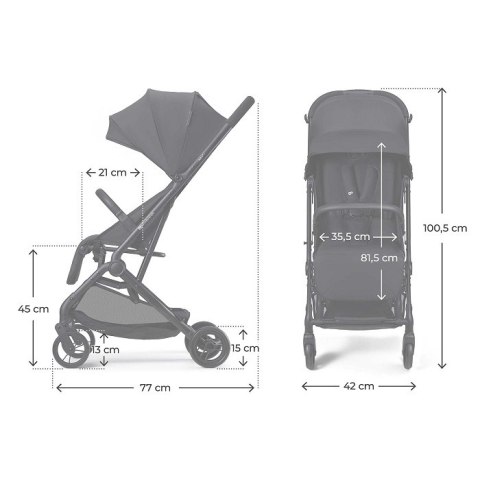 KINDERKRAFT Wózek spacerowy INDY 3 Coal Black