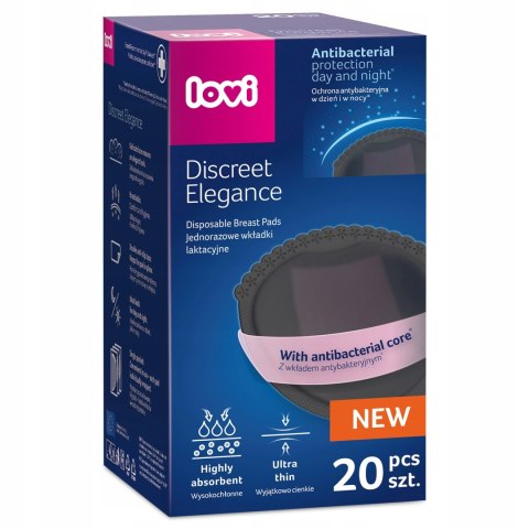 LOVI 19/611new Wkładki laktacyjne Discreet Elegance 20szt czarne
