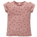 Bluzka z krótkim rękawem w groszki różowa