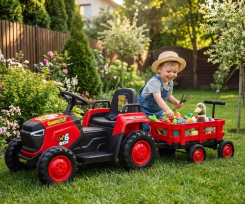 Traktor na akumulator z przyczepką Milly Mally ROLLY 12 V – pilot, światła LED i panel audio