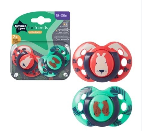 Tommee tippee smoczek 18-36m 2szt. fun friends
