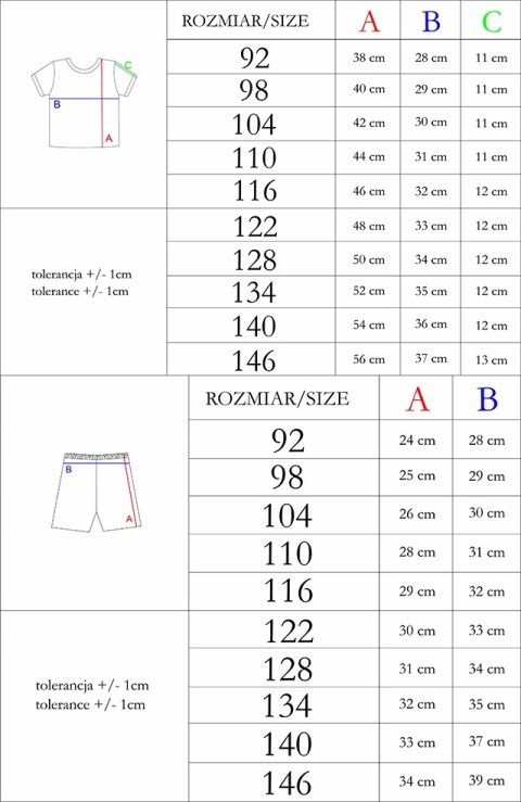 Komplet bluzka kr. rękaw + spodenki granat WF 92-146