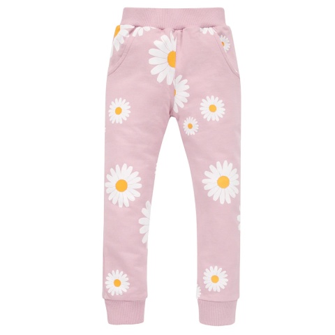 Spodnie różowe w stokrotki DAISY