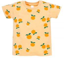 T-shirt koszulka niebieska z pomarańczami 74-140
