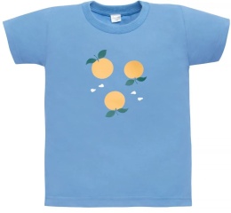 T-shirt koszulka niebieska z pomarańczami 74-140