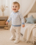Bluza dziecięca Marynarskie Paski – ecru 68-104