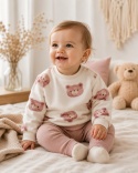 Bluza dziecięca w misie – ecru 68-98