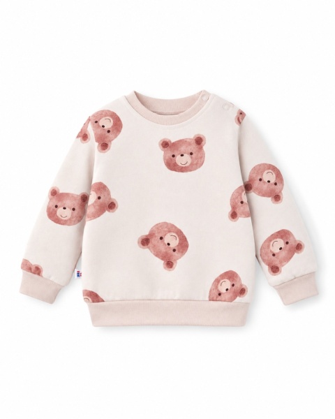 Bluza dziecięca w misie – ecru 68-98