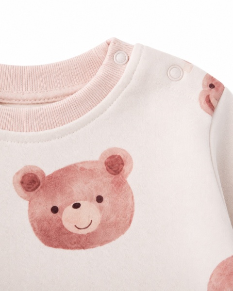 Bluza dziecięca w misie – ecru 68-98
