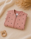 Bluza dziewczęca w groszki – pudrowy róż
