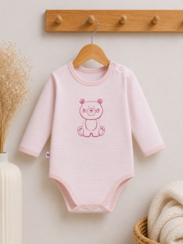 Body BIG BEAR paski różowe 74-86