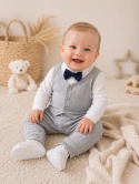 Elegancki pajacyk niemowlęcy szary (kamizelka)