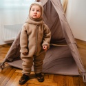 Kombinezon niemowlęcy z wełny merino karmelowy| Polar merino | Eevi