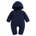 Kombinezon niemowlęcy z wełny merino granatowy | Polar merino | Eevi