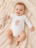 Body kopertowe niemowlęce z długim rękawem Newborn ecru