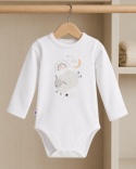 Białe body z długim rękawem Mellow - Owieczka 74-104