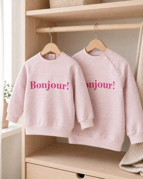 Bluza dresowa Bonjour różowa 62-104