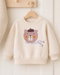 Bluza dziecięca z misiem jasny beż 62-104