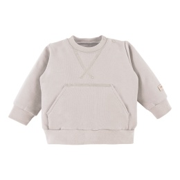 Bluza jasna beżowa dla chłopca bez kaptura Simply Comfy 62-104
