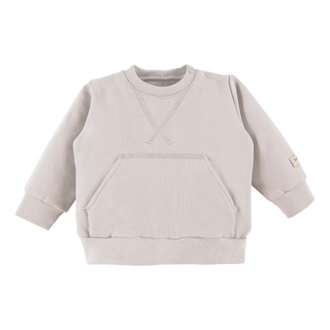 Bluza jasna beżowa dla chłopca bez kaptura Simply Comfy 62-104