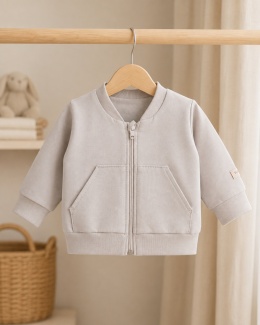 Bluza jasna beżowa dla chłopca rozpinana Simply Comfy 62-104