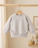 Bluza jasna beżowa dla dziewczynki z falbankami Simply Comfy 62-104