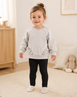 Bluza jasna beżowa dla dziewczynki z falbankami Simply Comfy 62-104