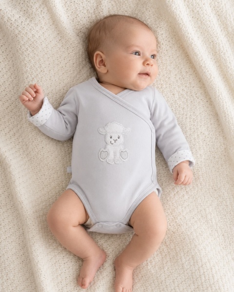 Body kopertowe dla noworodka szare - kolekcja Newborn 46-62