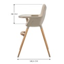 Krzesełko do karmienia 2w1 Kinderkraft FINI 2 - beżowe (beige)