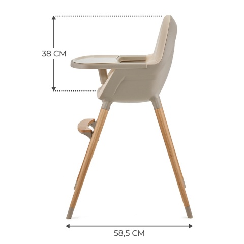 Krzesełko do karmienia 2w1 Kinderkraft FINI 2 - beżowe (beige)