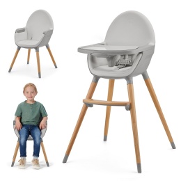 Krzesełko do karmienia 2w1 Kinderkraft FINI 2 - szare (grey)