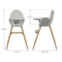Krzesełko do karmienia 2w1 Kinderkraft FINI 2 - szare (grey)