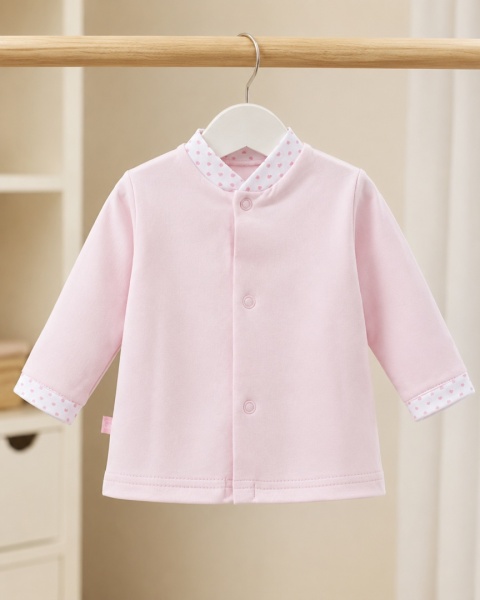 Kaftanik niemowlęcy Newborn - różowy 46-62